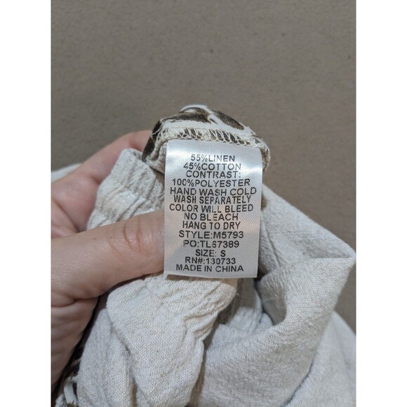 Umgee USA Oatmeal Leopard Print Elastic Waist Drawstring Jogger Pant Size Small - Picture 7 of 10